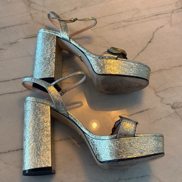 Gucci Metallic Textured Marmont Platform Heel 
Size 40 - Picture 3 of 5